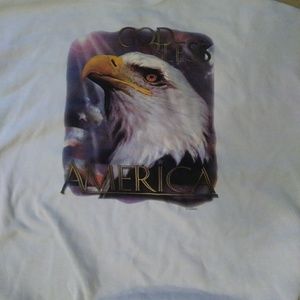 "God Bless America" longsleve white t-thirt